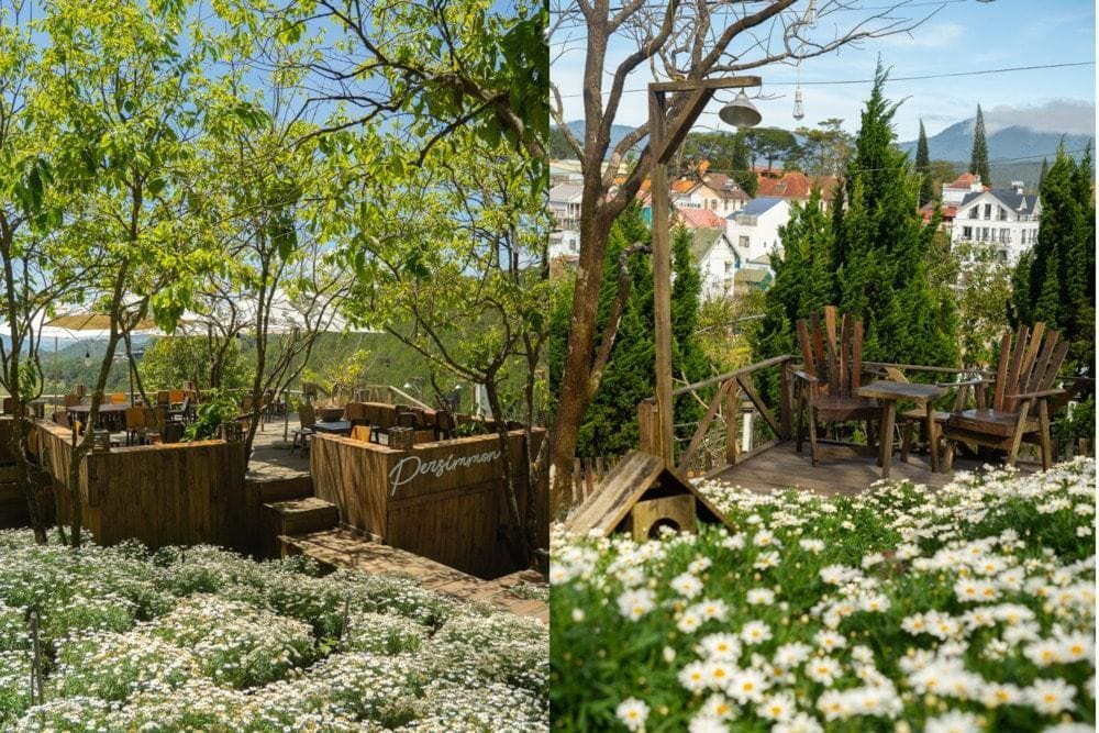 Nhiều tiểu cảnh độc đáo, hoa tươi lung linh để du khách đến check-in (Nguồn: Fanpage Persimmon cafe)